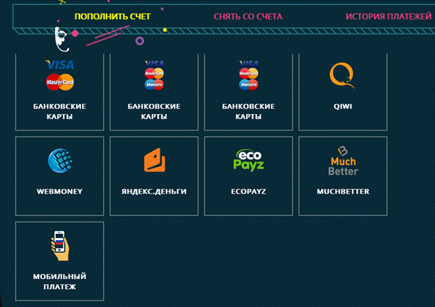 Способы пополнения депозита в казино Booi 